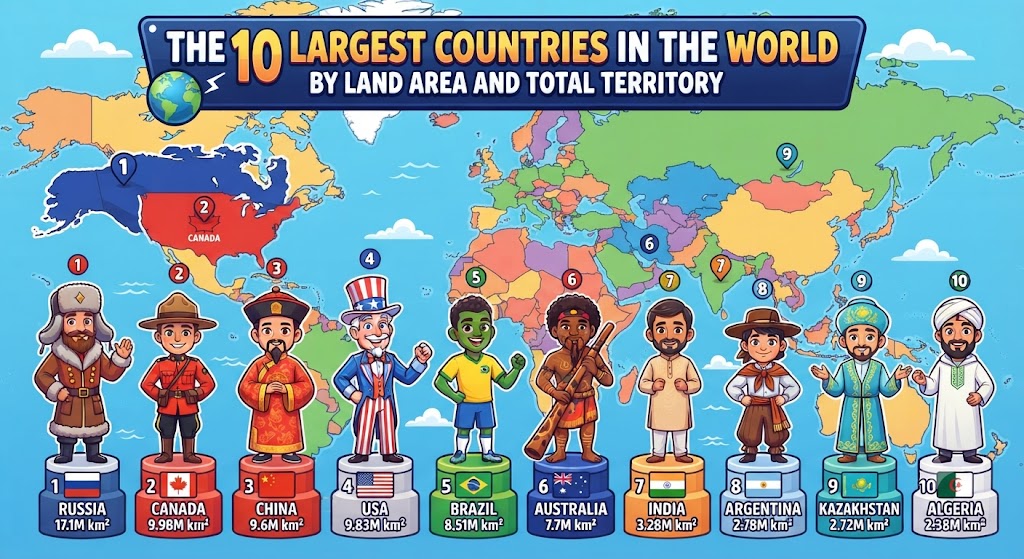 The Largest Countries in the World by Area
